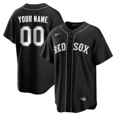 Men's Boston Red Sox Custom Black Lights Out Replica Jersey