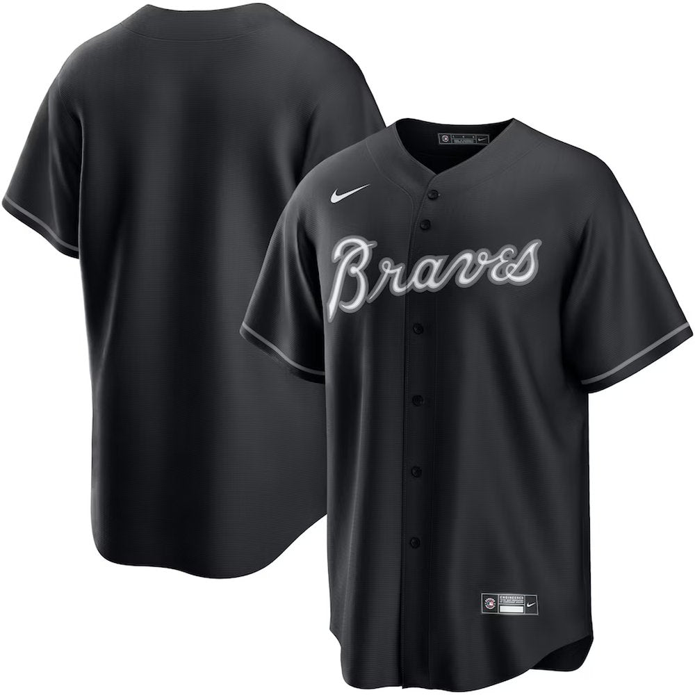 Youth Atlanta Braves Black Lights Out Replica Jersey