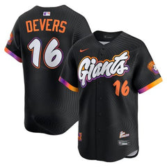 Men's San Francisco Giants #16 Rafael Devers Black 2025 City Connect Limited Player Jersey