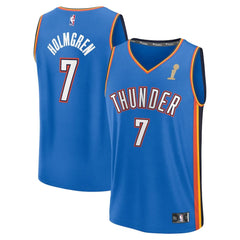 Youth Oklahoma City Thunder #7 Chet Holmgren Fanatics Blue 2025 NBA Finals Champions Fast Break Replica Player Icon Edition Jersey
