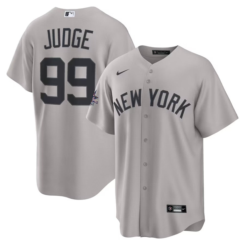 Men's New York Yankees #99 Aaron Judge Gray 2025 MLB All-Star Game Road Limited Player Jersey