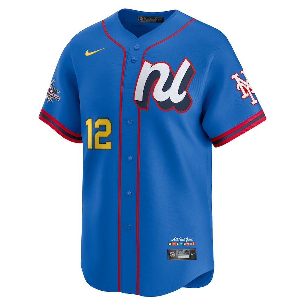 Youth National League #12 Francisco Lindor Blue 2025 All-Star Edition Limited Player Jersey