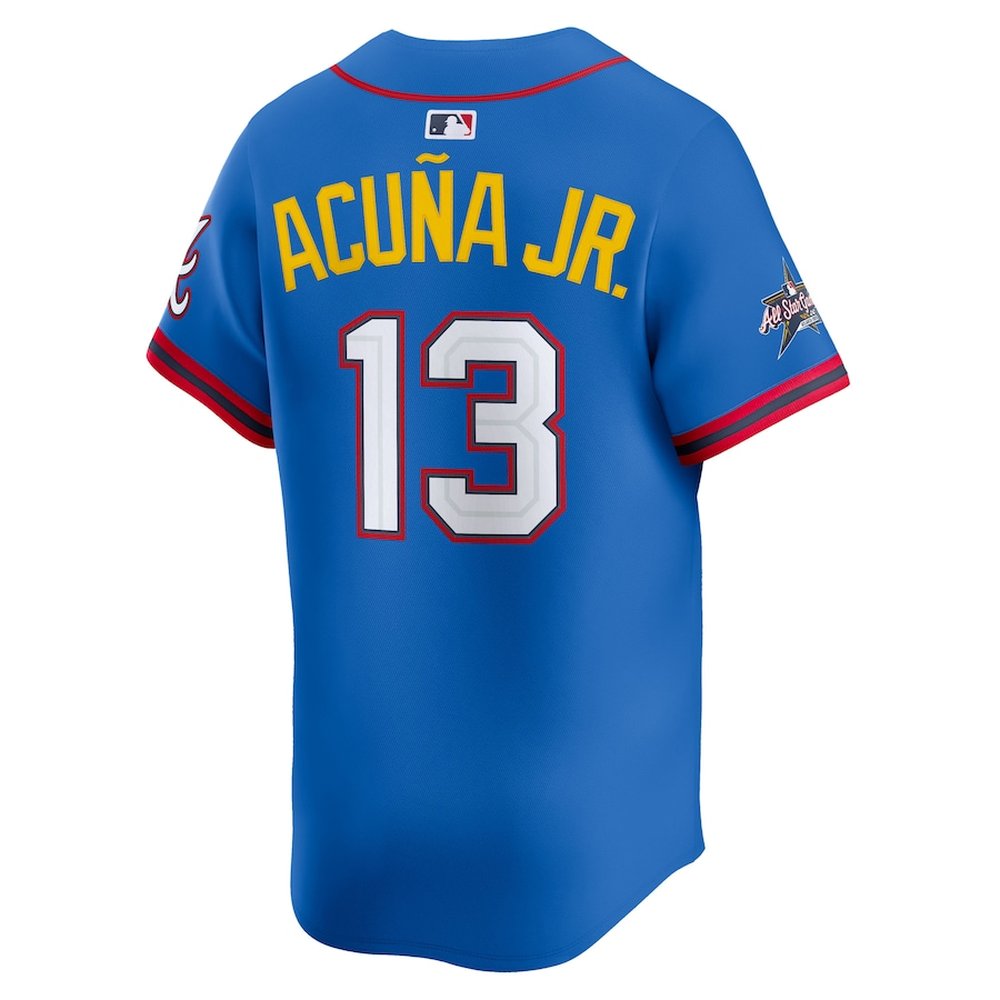 Youth National League #13 Ronald Acuna Jr. Blue 2025 All-Star Edition Limited Player Jersey