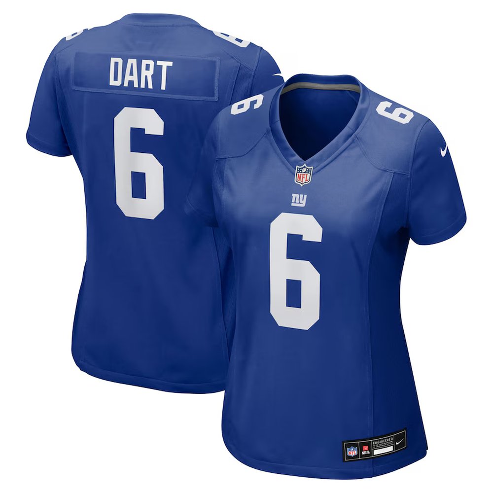 Women's New York Giants #6 Jaxson Dart Royal Team Game Jersey 