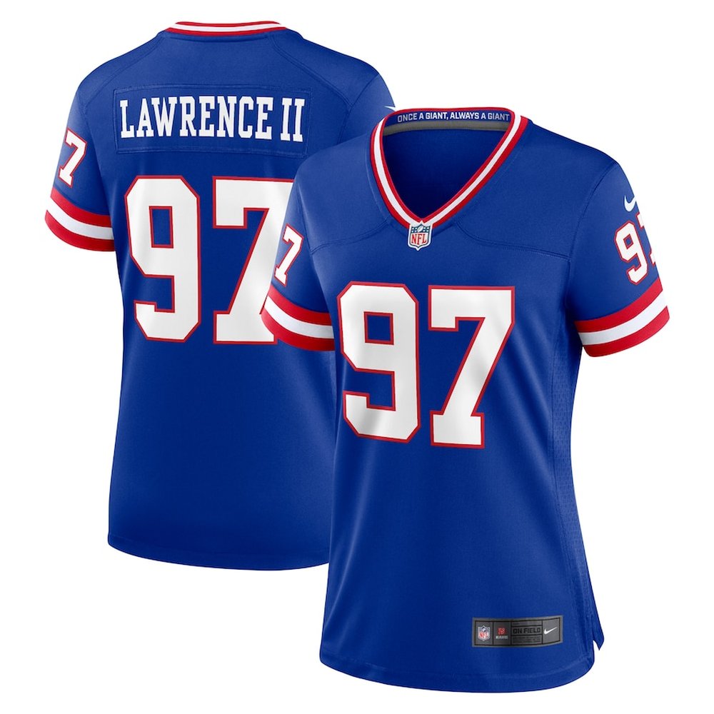 Women's New York Giants #97 Dexter Lawrence Century Royal Alternate Game Jersey 