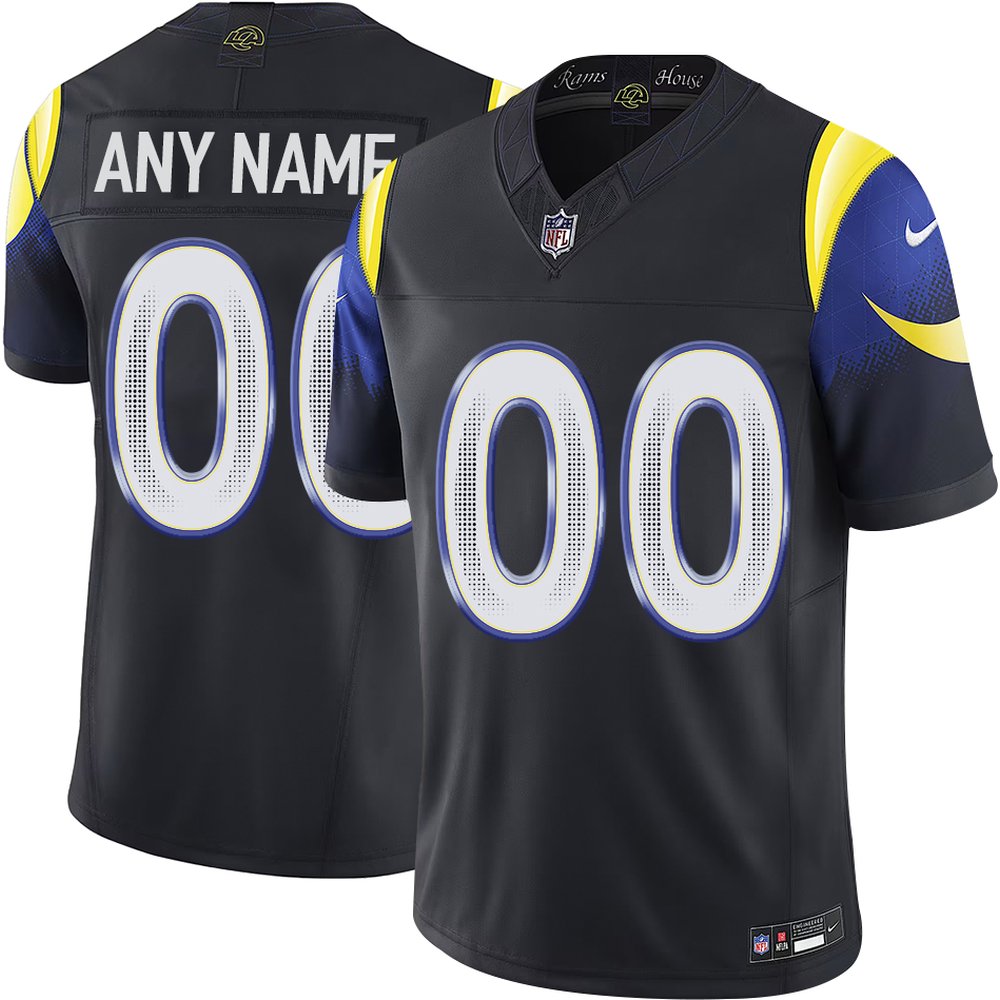 Men's Los Angeles Rams Custom Black Rivalries Collection F.U.S.E. Vapor Limited Stitched Jersey 