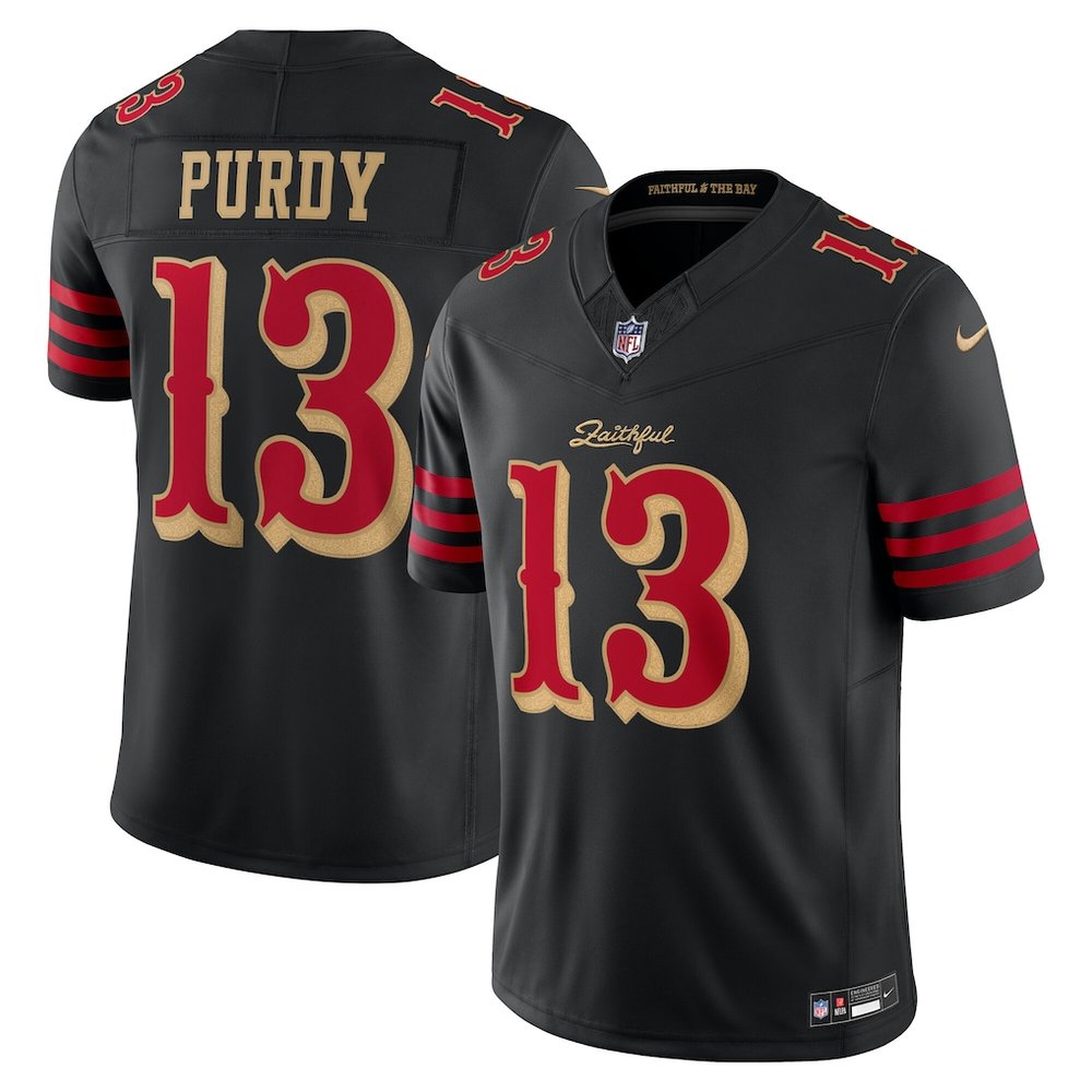 Youth San Francisco 49ers #13 Brock Purdy Black Rivalries Collection F.U.S.E. Vapor Limited Stitched Jersey 