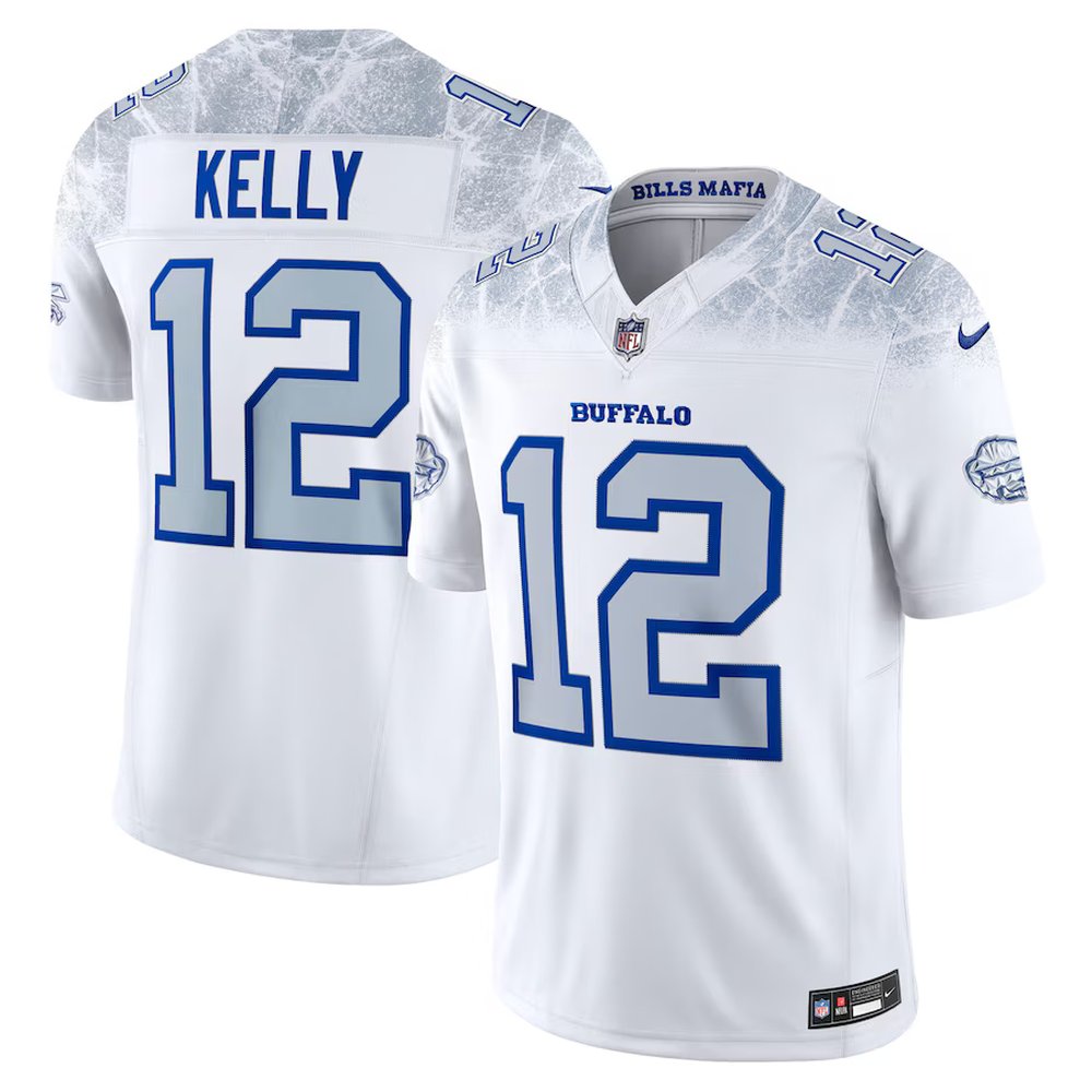 Youth Buffalo Bills #12 Jim Kelly White Rivalries Collection F.U.S.E. Vapor Limited Stitched Jersey 