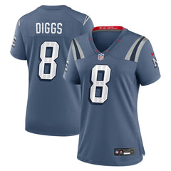 Women's New England Patriots #8 Stefon Diggs Blue Rivalries Collection Game Jersey 