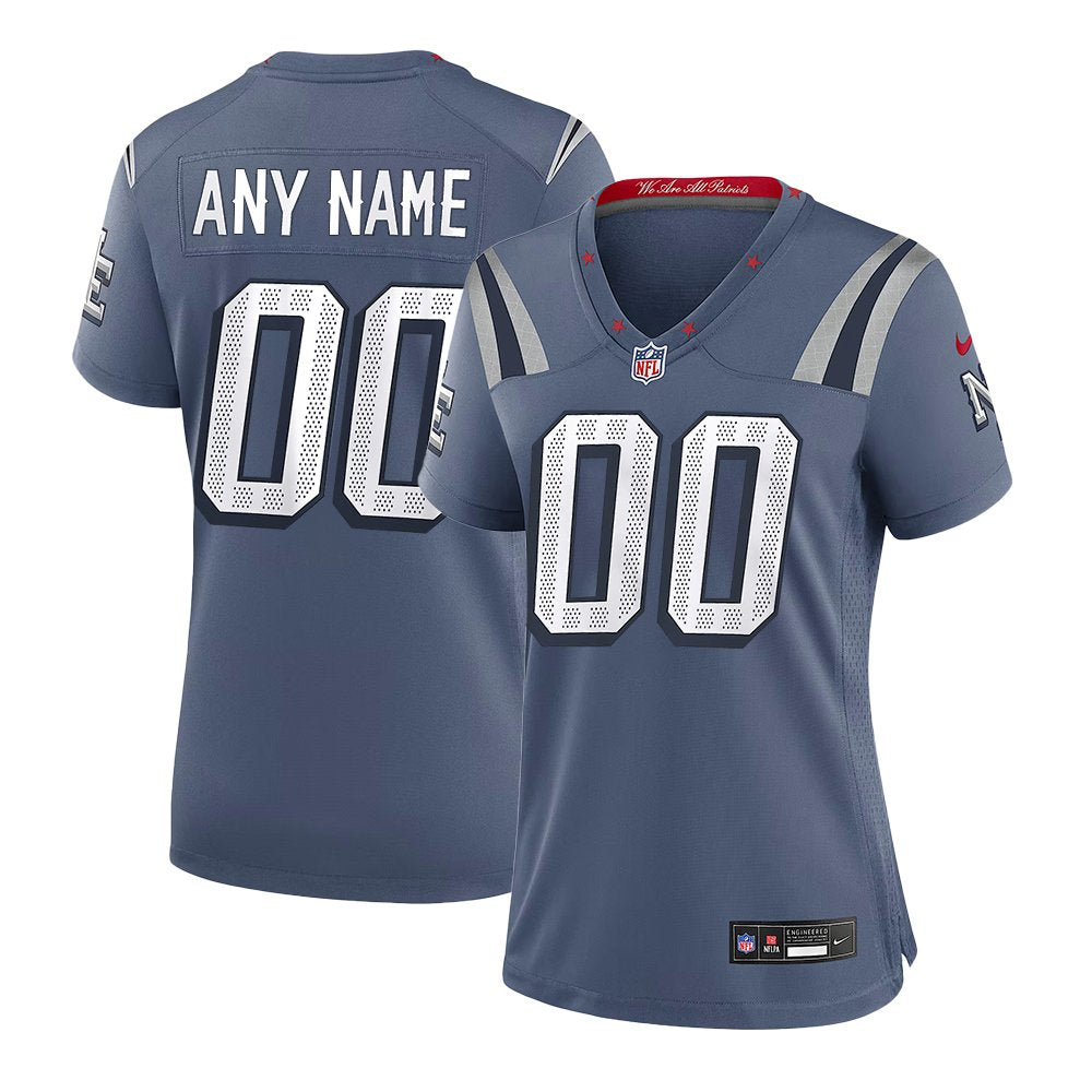 Women's New England Patriots Custom Blue Rivalries Collection Game Jersey 