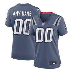 Women's New England Patriots Custom Blue Rivalries Collection Game Jersey 