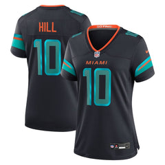 Women's Miami Dolphins #10 Tyreek Hill Black Rivalries Collection Game Jersey 