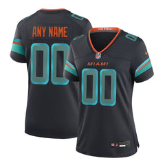 Women's Miami Dolphins Custom Black Rivalries Collection Game Jersey 