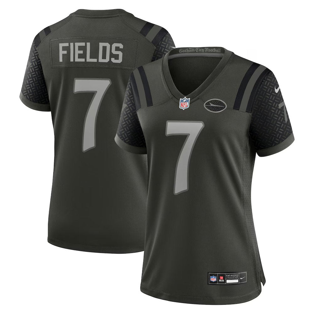 Women's New York Jets #7 Justin Fields Black Rivalries Collection Game Jersey 