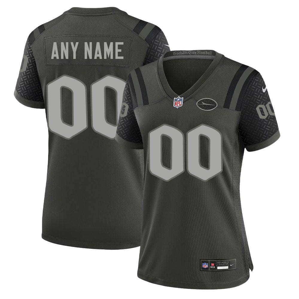 Women's New York Jets Custom Black Rivalries Collection Game Jersey 