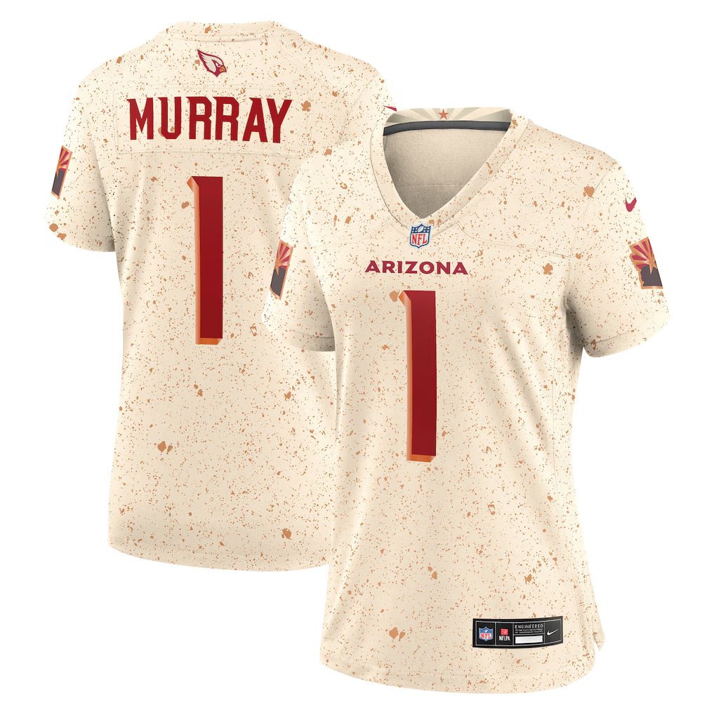 Women's Arizona Cardinals #1 Kyler Murray Cream Rivalries Collection F.U.S.E. Vapor Limited Stitched Jersey 
