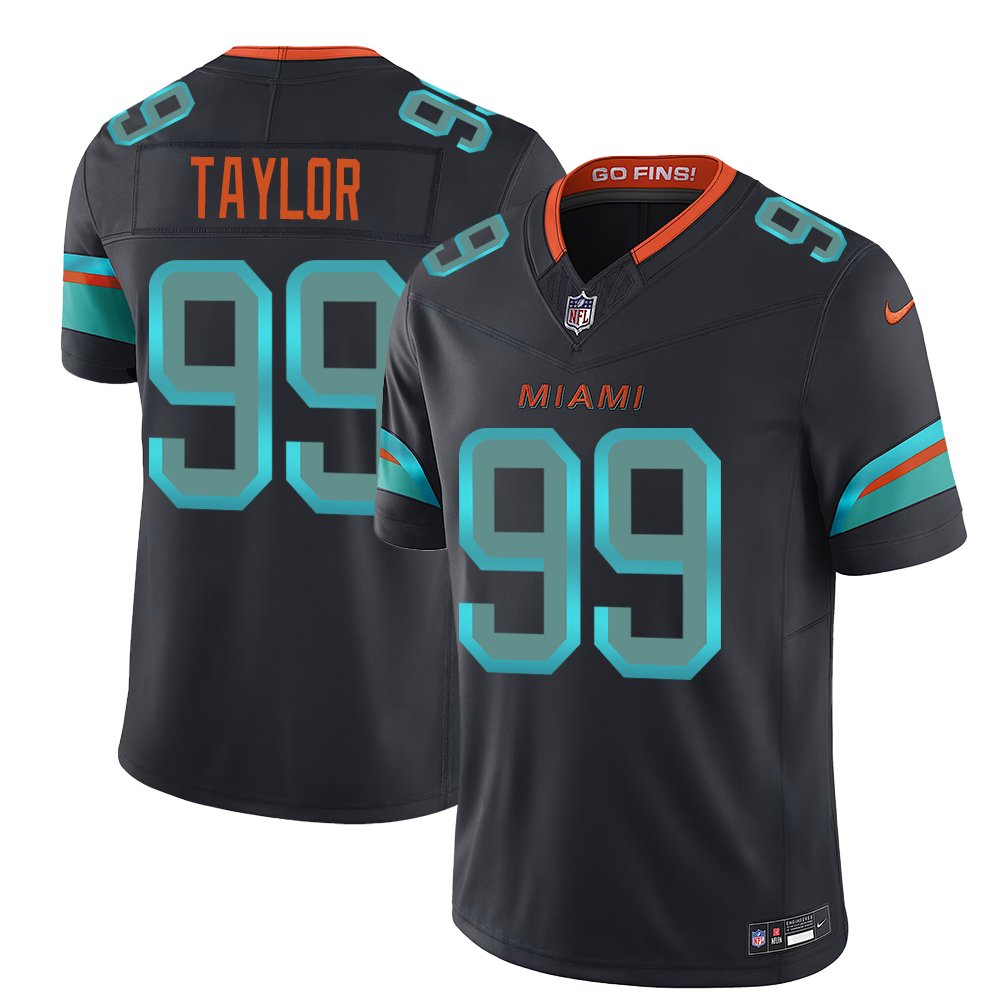 Men's Miami Dolphins #99 Jason Taylor Black Rivalries Collection F.U.S.E. Vapor Limited Stitched Jersey 