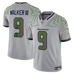 Men's Seattle Seahawks #9 Kenneth Walker III Gray Rivalries Collection F.U.S.E. Vapor Limited Stitched Jersey 