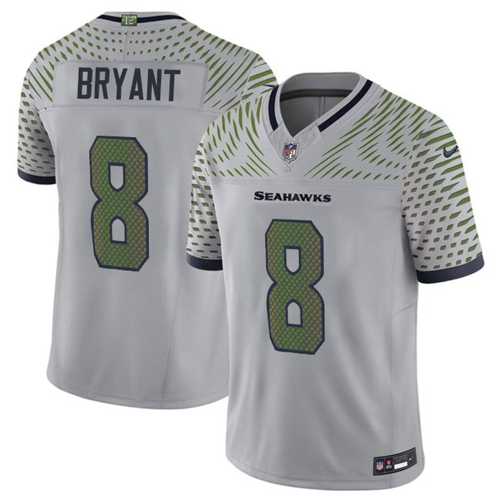Men's Seattle Seahawks #8 Coby Bryant Gray Rivalries Collection F.U.S.E. Vapor Limited Stitched Jersey 