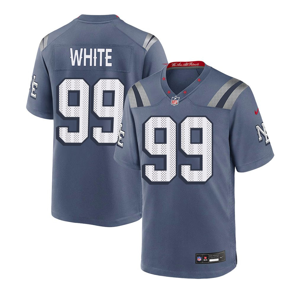 Youth New England Patriots #99 Keion White Blue Rivalries Collection Game Jersey 