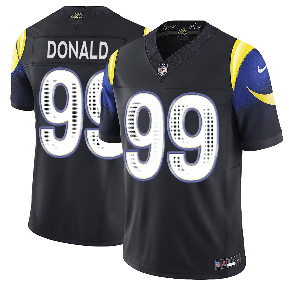 Youth Los Angeles Rams #99 Aaron Donald Black Rivalries Collection F.U.S.E. Vapor Limited Stitched Jersey 