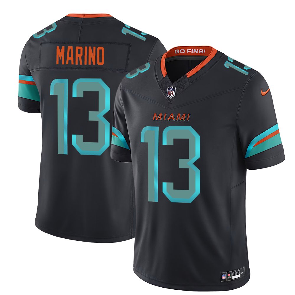 Youth Miami Dolphins #13 Dan Marino Black Rivalries Collection F.U.S.E. Vapor Limited Stitched Jersey 