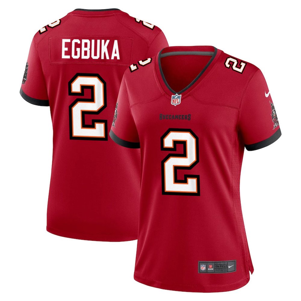 Women's '76 Tampa Bay Buccaneers #2 Emeka Egbuka Red Player Game Jersey 
