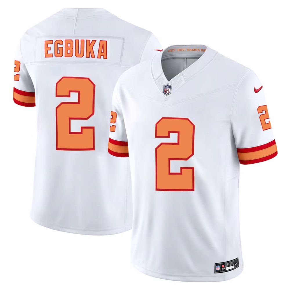 Youth '76 Tampa Bay Buccaneers #2 Emeka Egbuka White F.U.S.E. Vapor Limited Stitched Jersey 