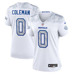 Women's Buffalo Bills #0 Keon Coleman White Rivalries Collection Game Jersey 