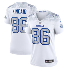 Women's Buffalo Bills #86 Dalton Kincaid White Rivalries Collection Game Jersey 