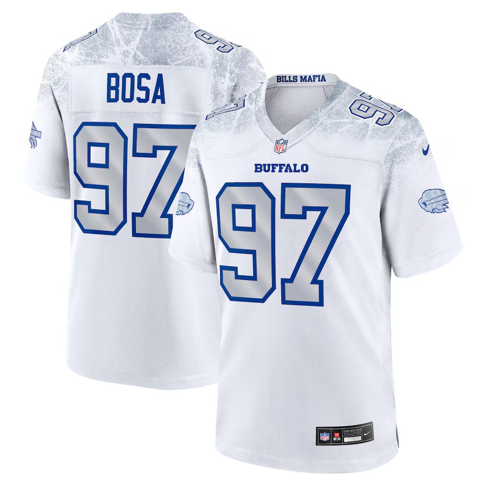 Men's Buffalo Bills #97 Joey Bosa White Rivalries Collection Game Jersey 
