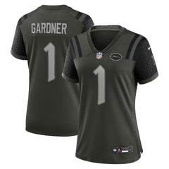 Women's New York Jets #1 Ahmad Sauce Gardner Black Rivalries Collection Game Jersey 