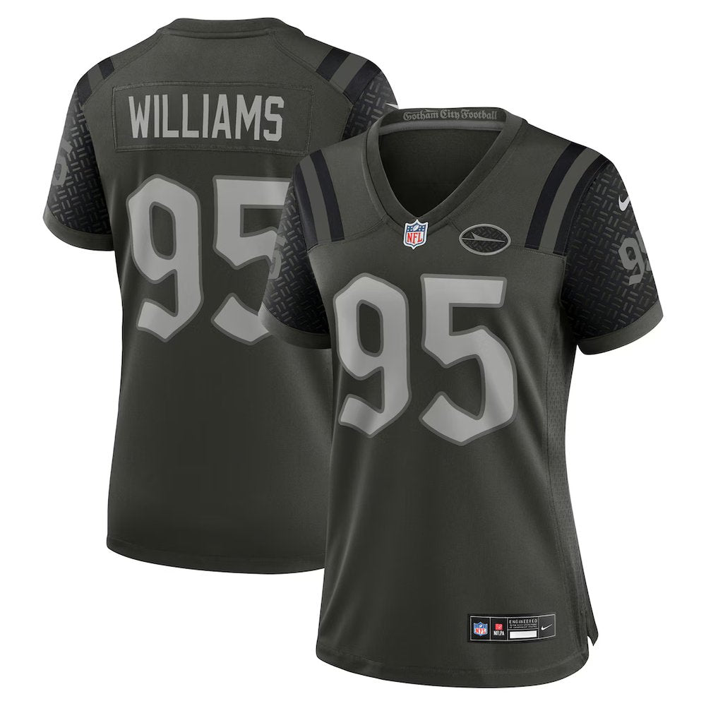 Women's New York Jets #95 Quinnen Williams Black Rivalries Collection Game Jersey 