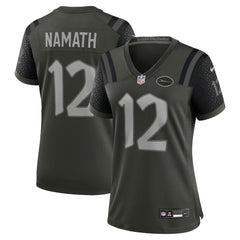 Women's New York Jets #12 Joe Namath Black Rivalries Collection Game Jersey 