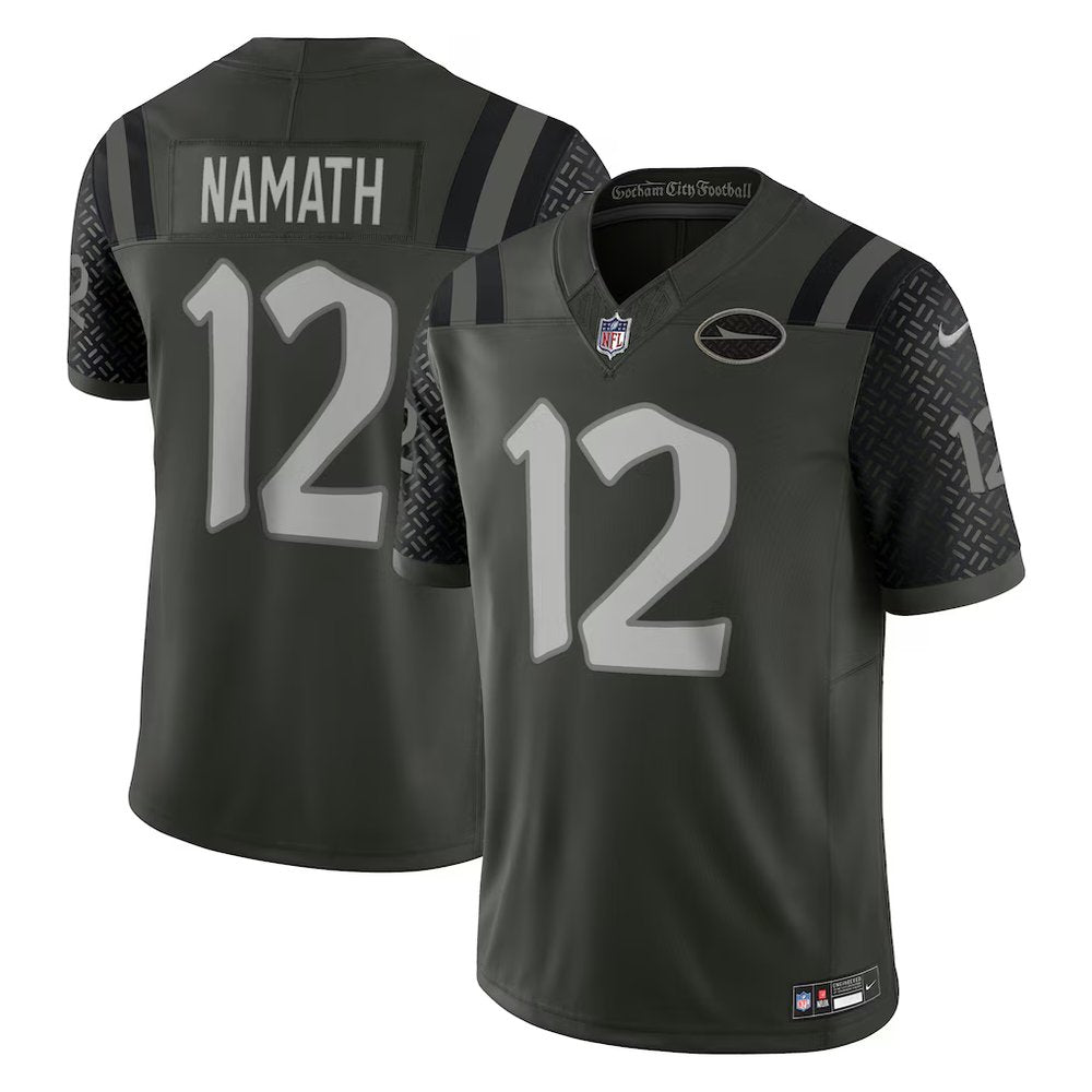 Men's New York Jets #12 Joe Namath Black Rivalries Collection F.U.S.E. Vapor Limited Stitched Jersey 