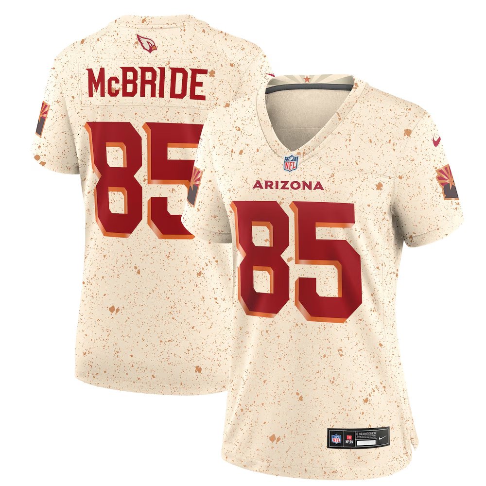 Women's Arizona Cardinals #85 Trey McBride Cream Rivalries Collection Game Jersey 