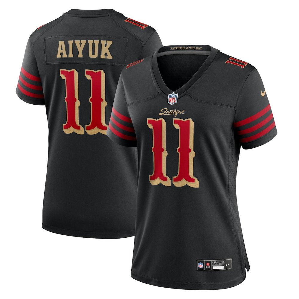 Women's San Francisco 49ers #11 Brandon Aiyuk Black Rivalries Collection Game Jersey 