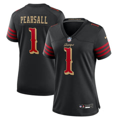 Women's San Francisco 49ers #1 Ricky Pearsall Black Rivalries Collection Game Jersey 