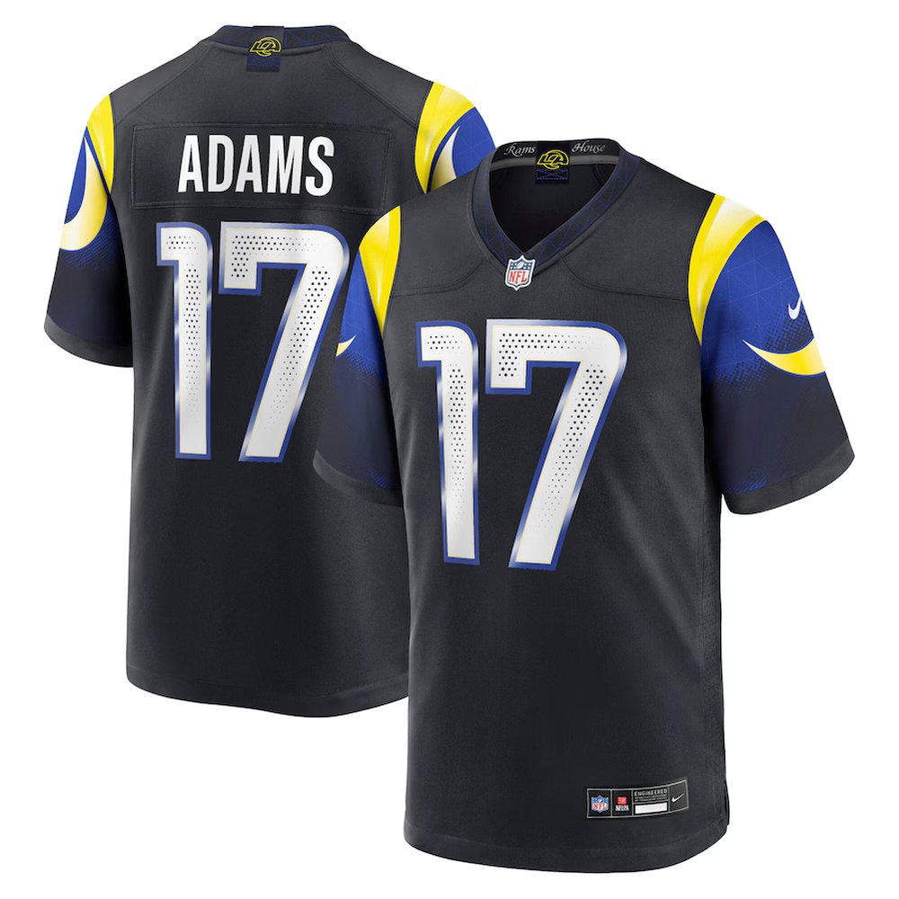 Men's Los Angeles Rams #17 Davante Adams Black Rivalries Collection Game Jersey 