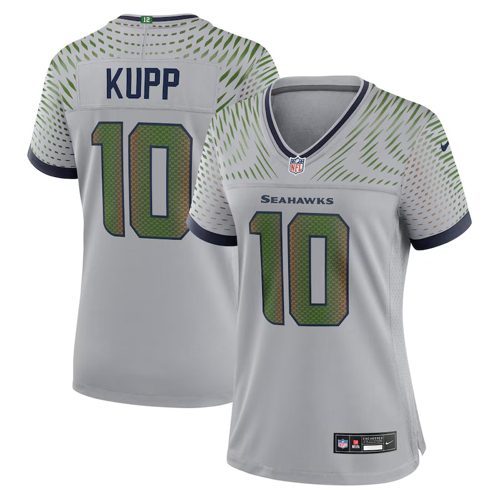 Women's Seattle Seahawks #10 Cooper Kupp Gray Rivalries Collection Game Jersey 