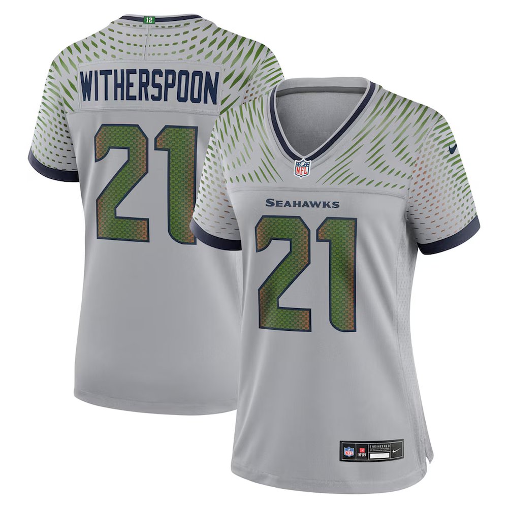 Women's Seattle Seahawks #21 Devon Witherspoon Gray Rivalries Collection Game Jersey 