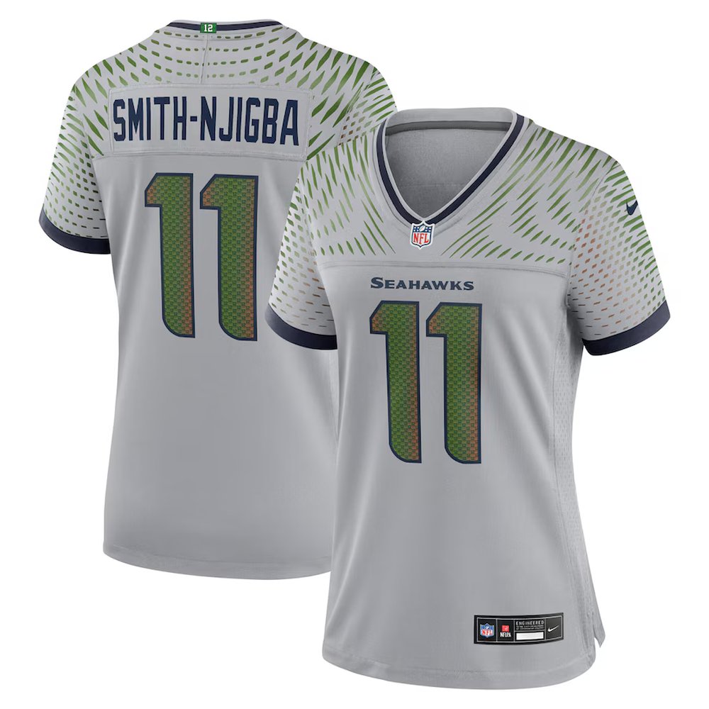 Women's Seattle Seahawks #11 Jaxon Smith-Njigba Gray Rivalries Collection Game Jersey 