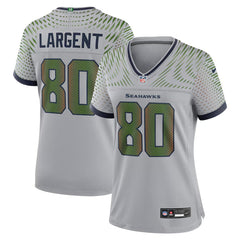 Women's Seattle Seahawks #80 Steve Largent Gray Rivalries Collection Game Jersey 