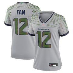 Women's Seattle Seahawks #12 Fan Gray Rivalries Collection Game Jersey 