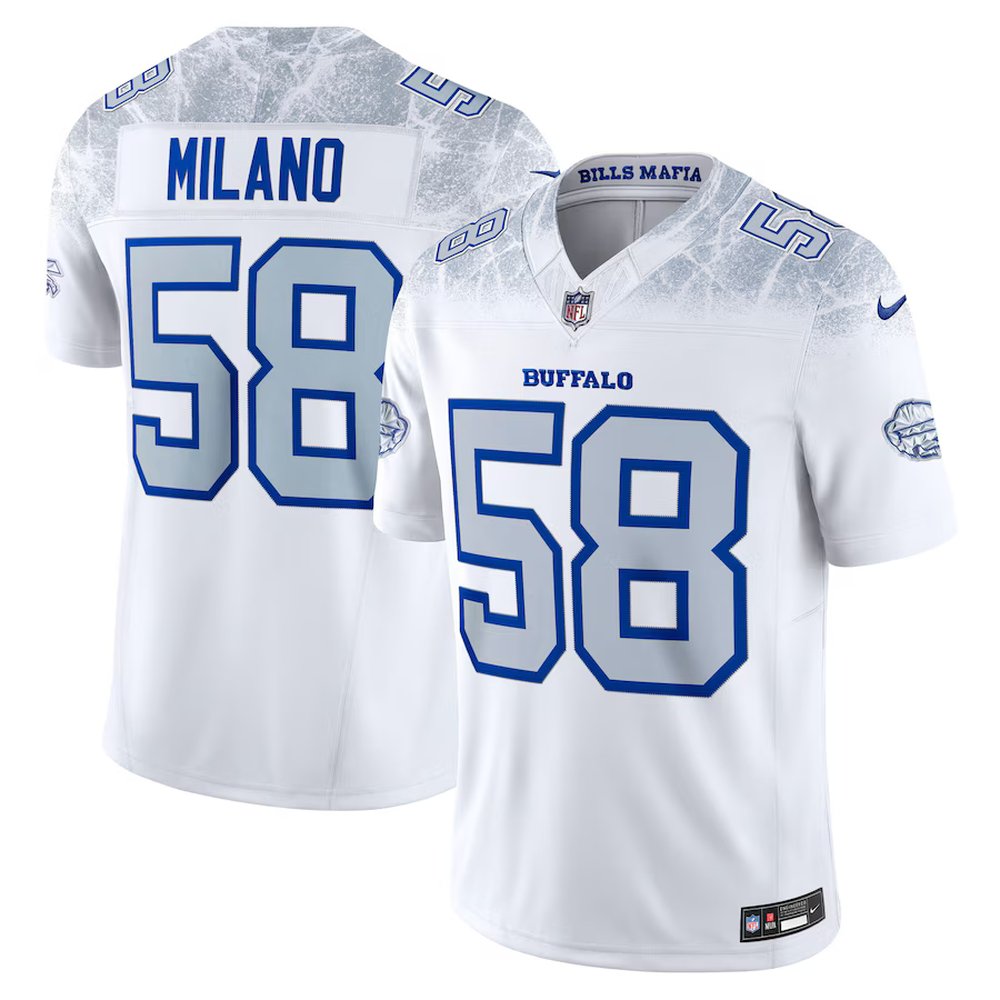 Youth's Buffalo Bills #58 Matt Milano White Rivalries Collection F.U.S.E. Vapor Limited Stitched Jersey 
