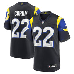 Youth's Los Angeles Rams #22 Blake Corum Black Rivalries Collection Game Jersey 