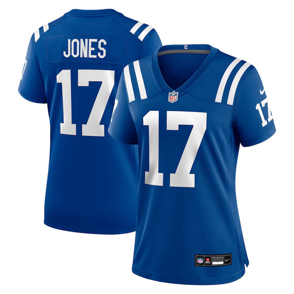 Women's Indianapolis Colts #17 Daniel Jones Royal Game Jersey 