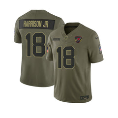 Men's Arizona Cardinals #18 Marvin Harrison Jr. Olive 2025 Salute to Service Retired Limited Jersey 