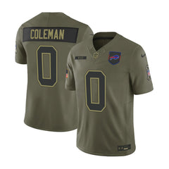 Men's Buffalo Bills #0 Keon Coleman Olive 2025 Salute to Service Retired Limited Jersey 