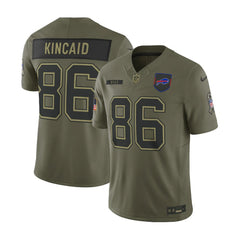 Men's Buffalo Bills #86 Dalton Kincaid Olive 2025 Salute to Service Retired Limited Jersey 